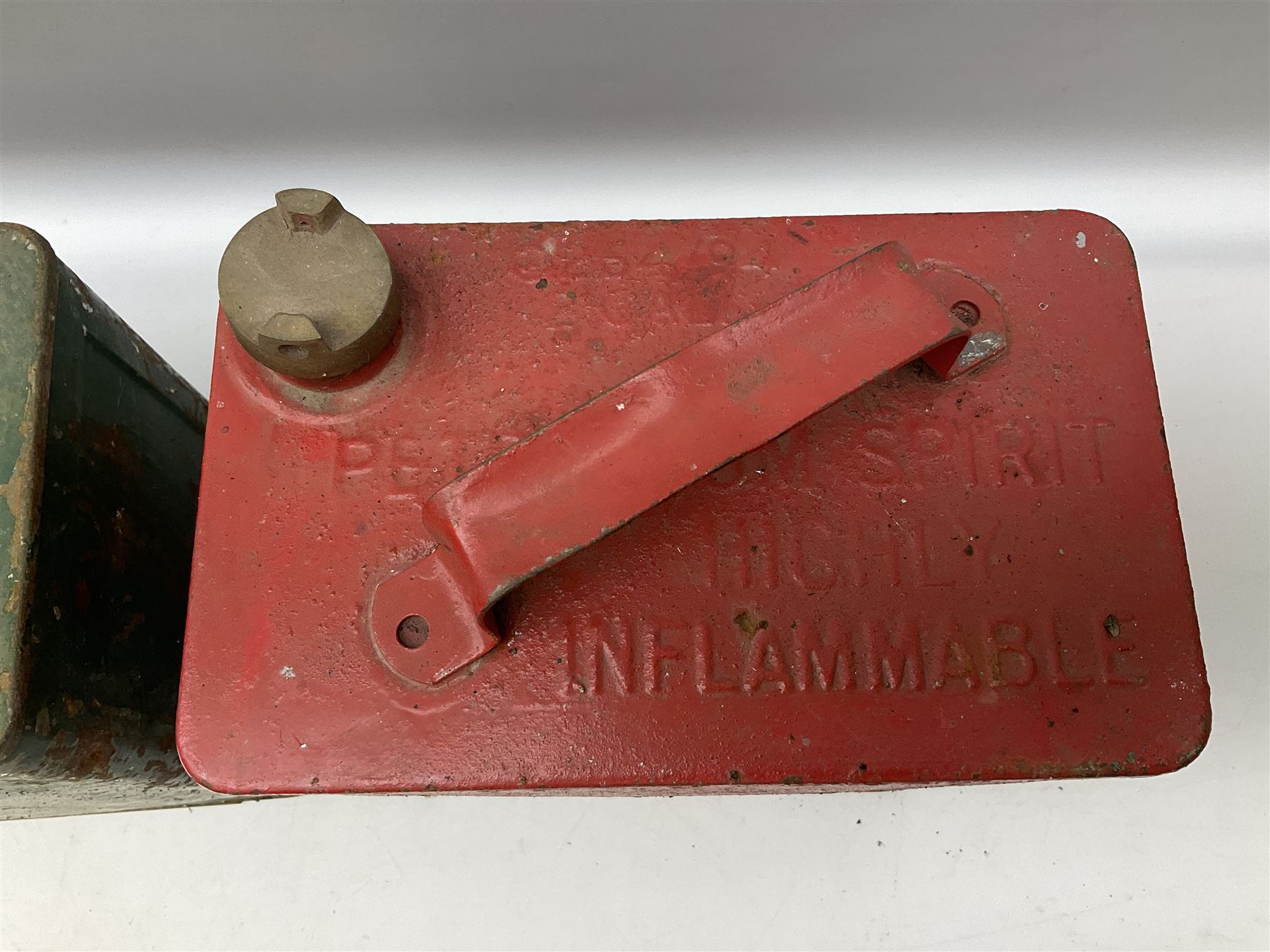 Two vintage petrol cans, H33.5cm, W24.5cm