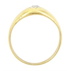 19th / early 20th century 18ct gold diamond ring, single old cut diamond of approx 0.30 carat, in a gypsy star design setting