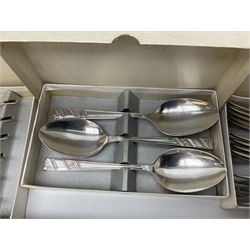 Viners Ltd silver plate Silver Rose pattern cutlery service for six place settings, to include butter knives, table knives and forks, soup spoons, dessert forks and spoons, tea knives, forks and spoons, two serving spoons and a seven piece fruit set, some boxed, missing table spoons
