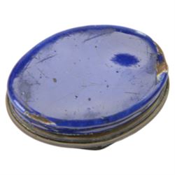 Three 18th century Staffordshire enamel patch boxes, comprising example inscribed 'Make Virtue ftill Thy confant guard And Heaven will grant A fure reward', another inscribed 'Tho Absent Not forgotten', and example inscribed 'Peace & Plenty' above two doves and wheat sheaf, widest example W4.5cm