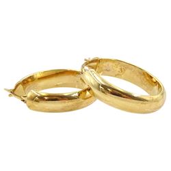 Pair of 9ct gold hoop earrings, hallmarked 