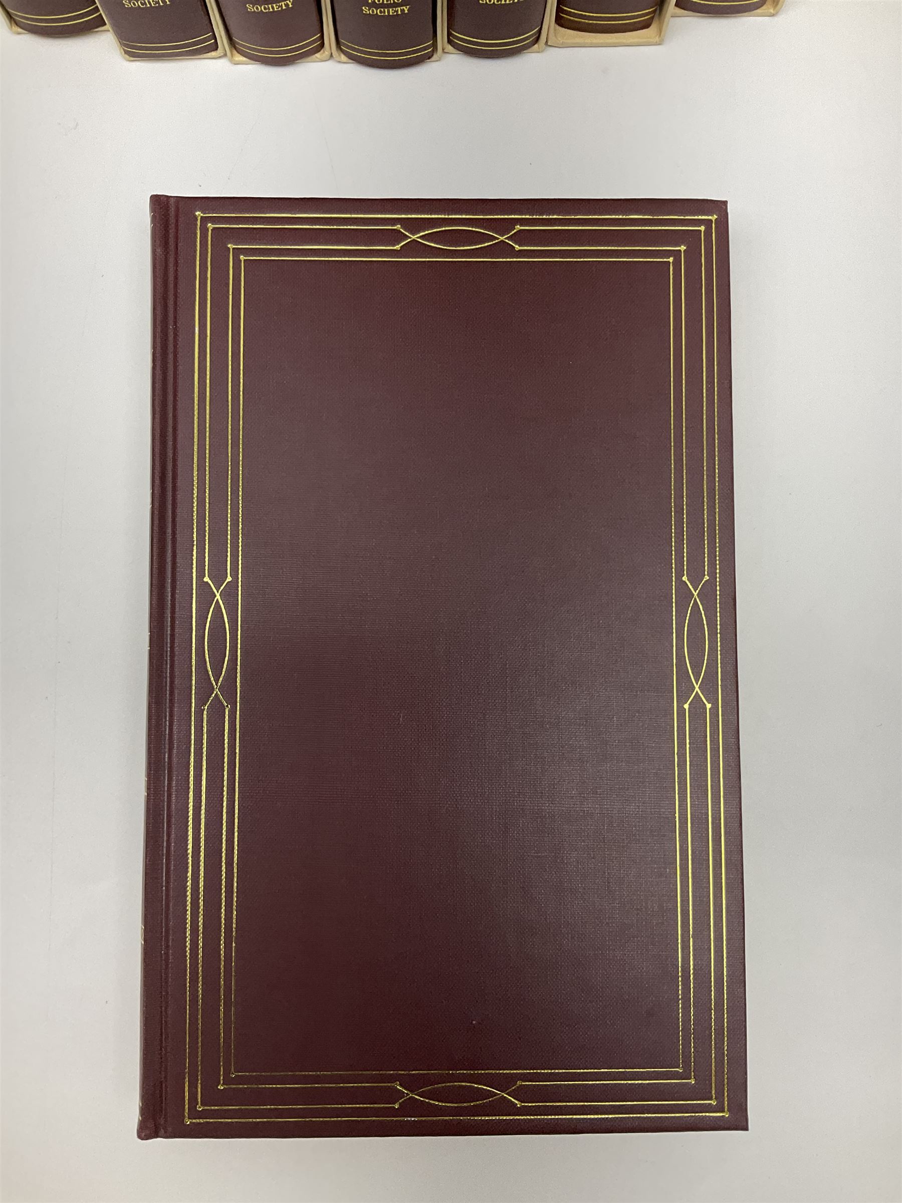 Folio Society - eighteen volumes including The History of the Decline and Fall of the Roman Empire, eight volumes, The History of England, five volumes etc, all with slip covers 