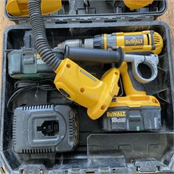 Selection of DeWalt tools including two battery drills and three lights - THIS LOT IS TO BE COLLECTED BY APPOINTMENT FROM DUGGLEBY STORAGE, GREAT HILL, EASTFIELD, SCARBOROUGH, YO11 3TX