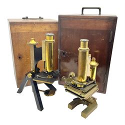 Two R & J Beck microscopes, no 22512 and no 25117, both in original wooden boxes 