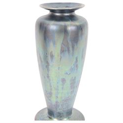 Tony Laverick for ASL ceramics, two vases, decorated in iridescent glaze, with impressed mark beneath largest H23cm 