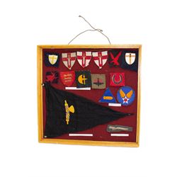 Fifteen WWII insignia cloth badges, incl