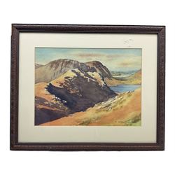 E Charles Simpson (British 1915-2007): 'Crummock Water and Lowes Water from Buttermere', watercolour signed, titled and dated '79 verso 30cm x 40cm