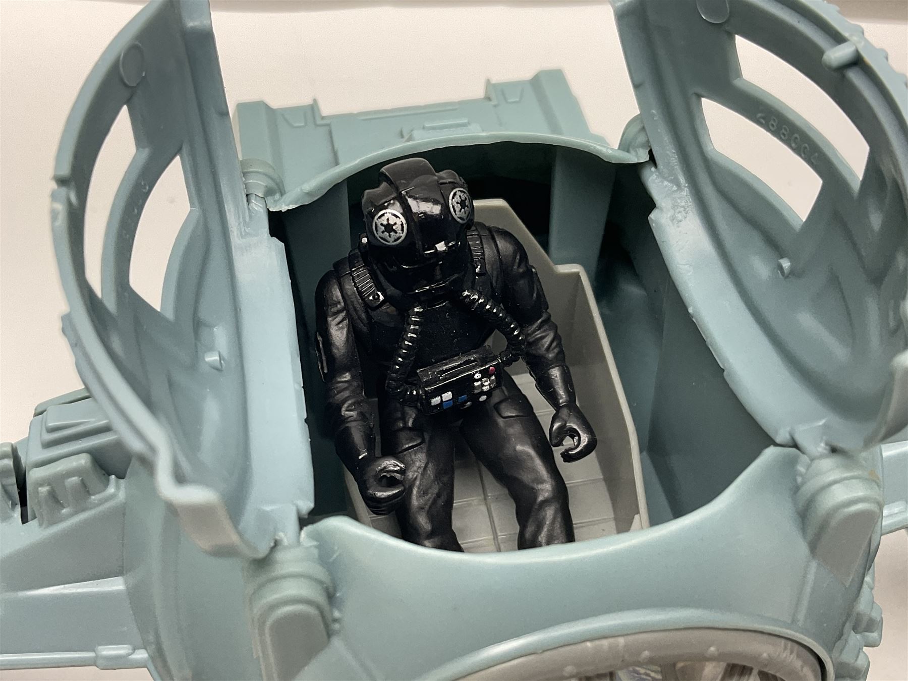 Star Wars - four space/land vehicles comprising Millenium Falcon with hinged top and figures; TIE Fighter; X-Wing Fighter with pilot; and AT-ST 'Chicken Walker' transporter; all unboxed (4)