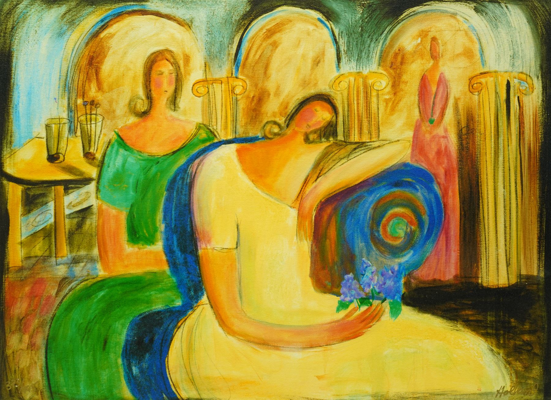 Jacqueline Holland Berkley (British 20th century): 'When We Were Together', limited edition print signed and numbered 373/495, 37cm x 51cm