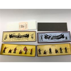 Britains - four sets of soldiers from the Special Collectors Edition comprising 8808 Royal Marine Light Infantry, 8810 Grenadier Guards, 8812 The Duke of Cambridge's Middlesex Yeomanry and 8826 The Royal Marine Artillery; all mint and boxed (4)