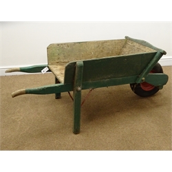  Early 20th century timber framed traditional wheel barrow, L150cm  
