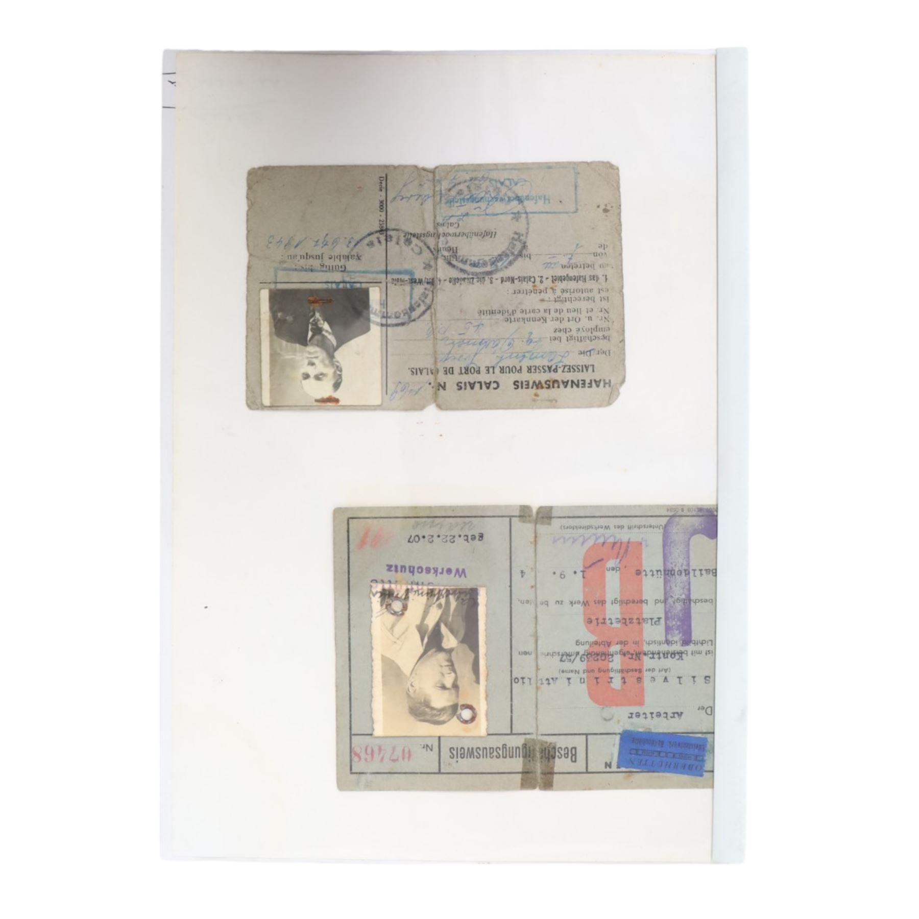 WWII Third Reich ephemera, including Army passes, provisional foreigner's passports, reports etc 