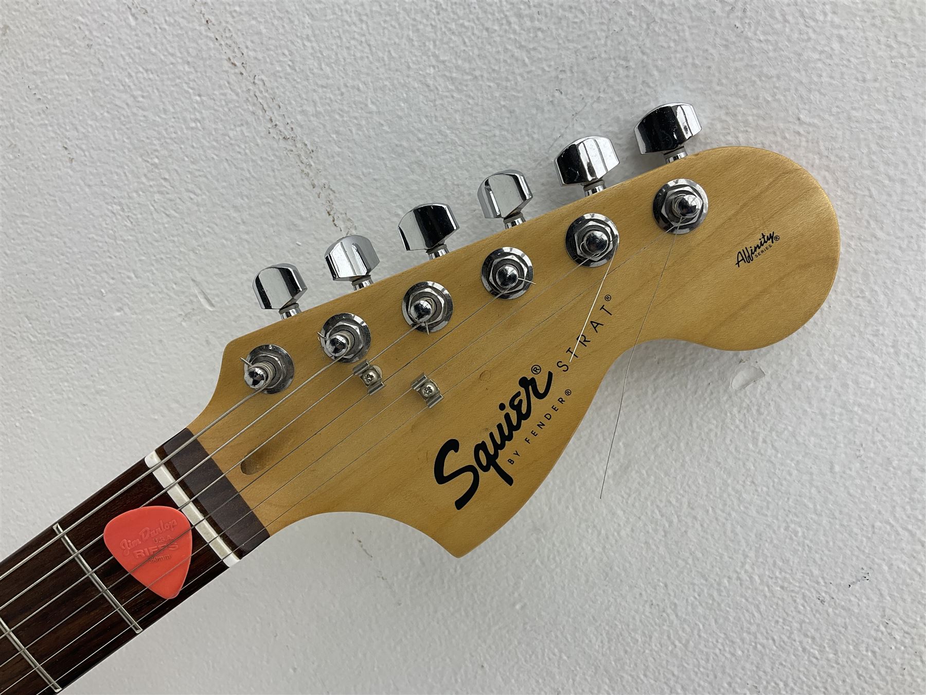 Fender Squier Strat Affinity six-string electric guitar with 20th anniversary plaque verso, serial no.CY20815325 L99cm; in soft carrying case