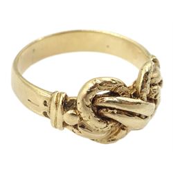 Early 20th century gold knot ring, stamped 9ct