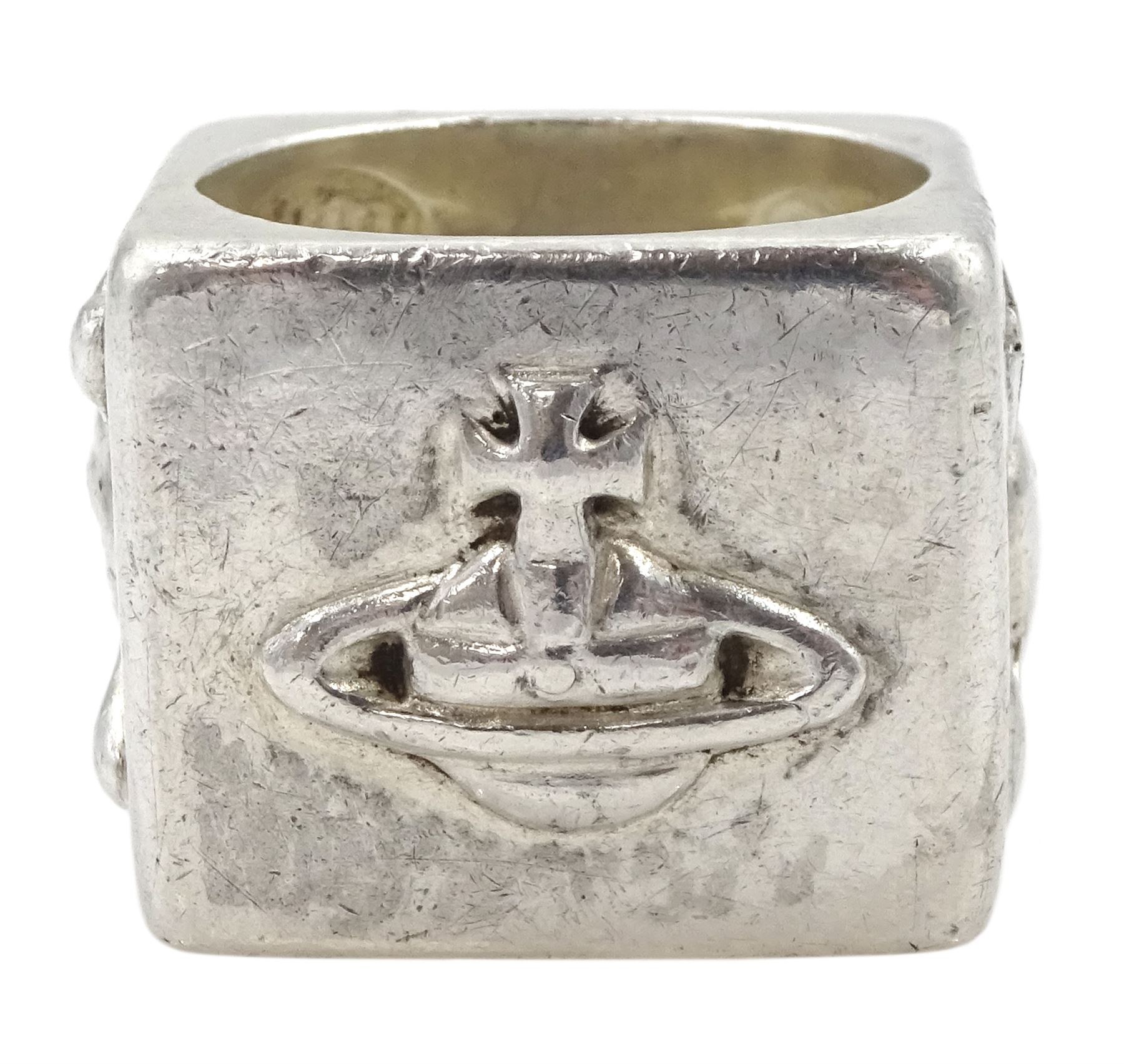 Gentleman's silver dice ring by Vivienne Westwood, stamped 925