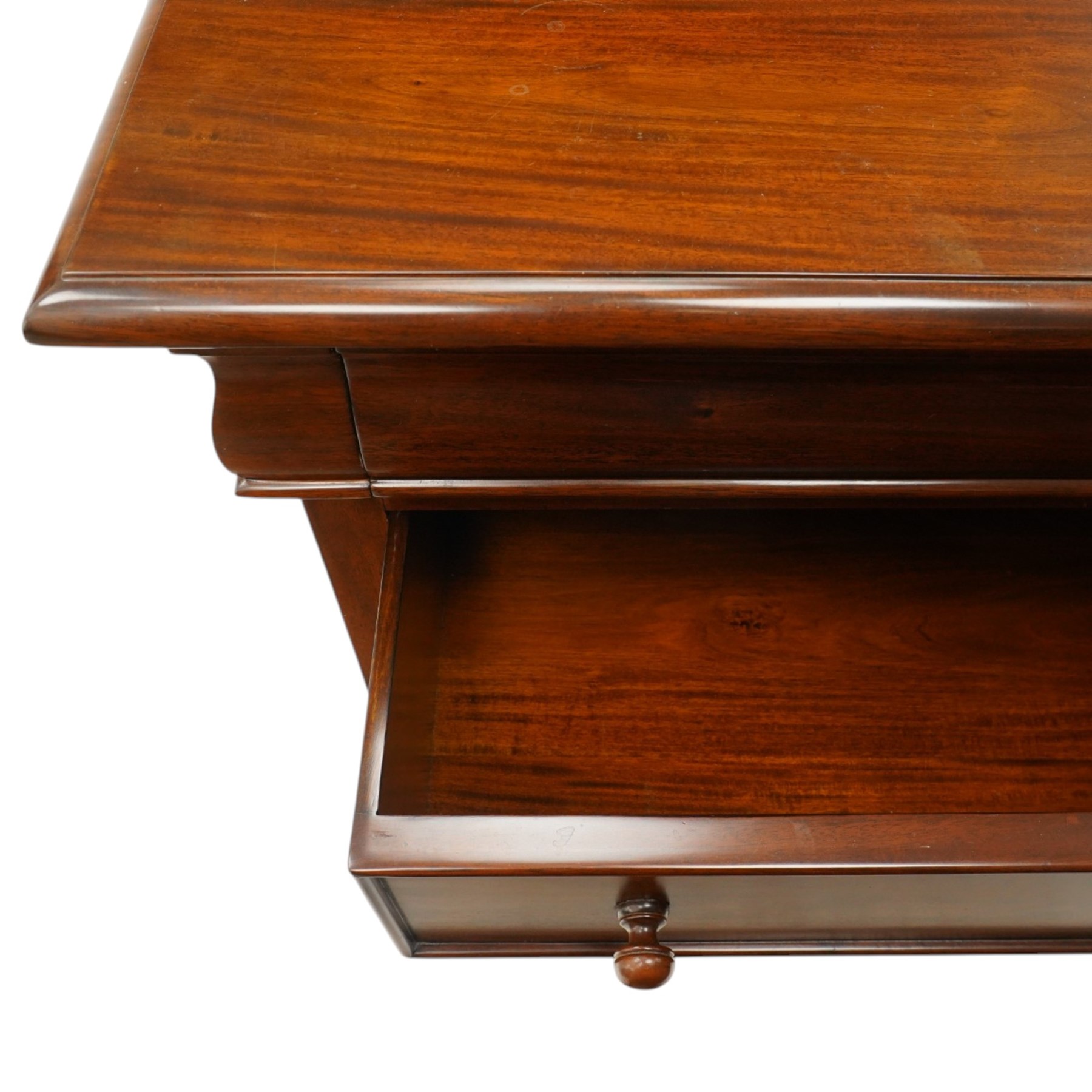 Barker & Stonehouse - 'Grosvenor' contemporary hardwood chest, rectangular top over shaped cushion drawer and three long cock-beaded drawers, on shaped bracket feet