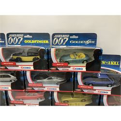 Corgi - The Ultimate Bond Collection - sixteen die-cast model vehicles from Goldfinger, Thunderball, Moonraker, Live and Let Die, A View to a Kill, For Your Eyes Only, Octopussy etc; all in window boxes (16)