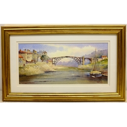  Kenneth W Burton (British 1946-): 'Ironbridge Shropshire', watercolour signed and titled 12cm x 27cm 
Provenance: from the 'English Heritage Collection', certificate verso   