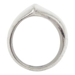 Georg Jensen silver modernist design ring designed by Nanna Ditzel, No. 91, London import mark 1973