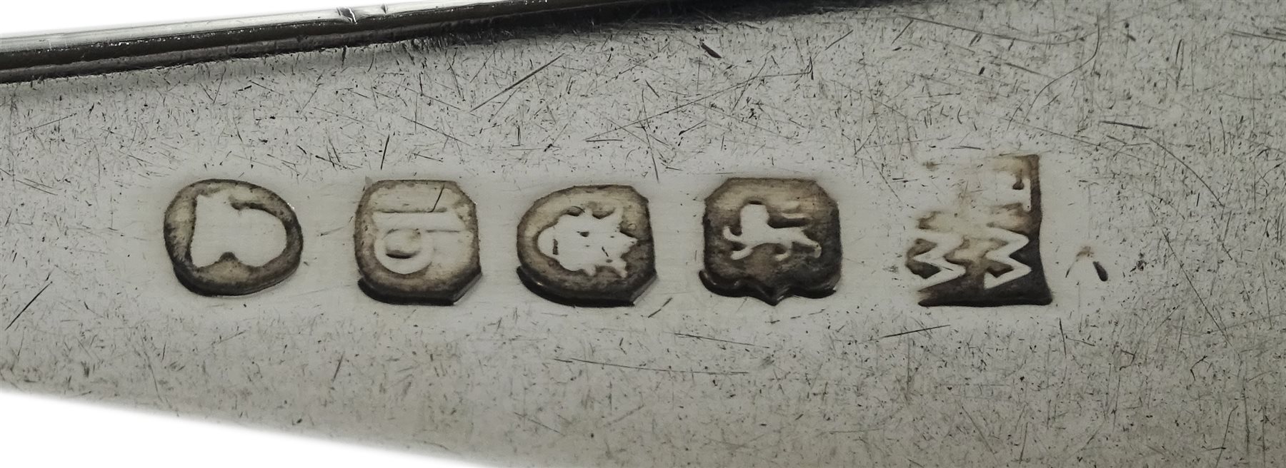 Five George III silver dinner forks, Old English pattern by Richard Crossley, London 1800 and two other similar forks London 1792 and 1817, approx 15.2oz (7)