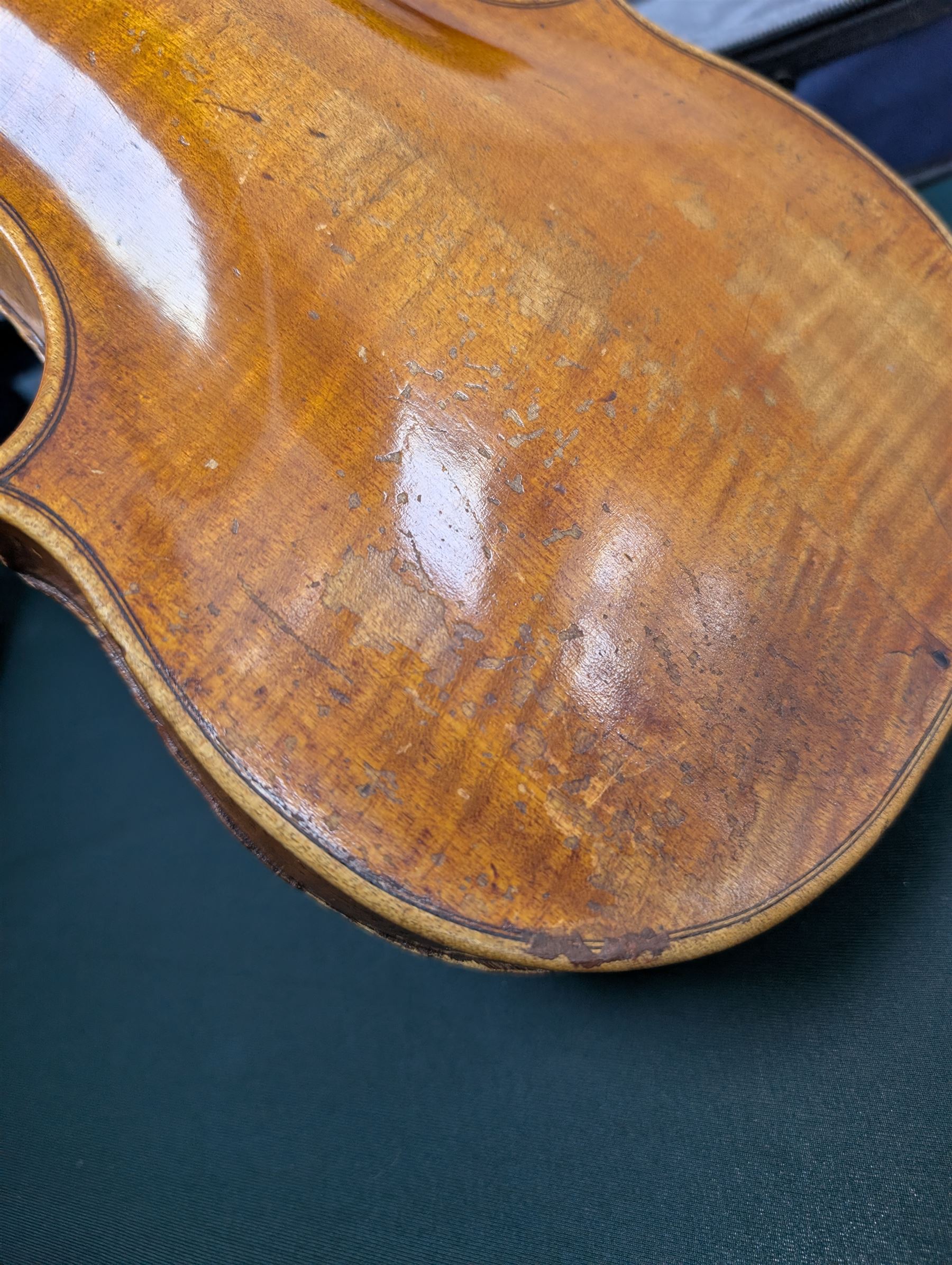 20th century violin, bearing label for Antonius and Hieronymus Amati, with bow stamped G. Werner, contained within fitted case