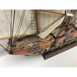 Wooden scale model model of a galleon 'Fragata Siglo XVIII ship, together with three mast scratch built ship and one other, fragata H78cm