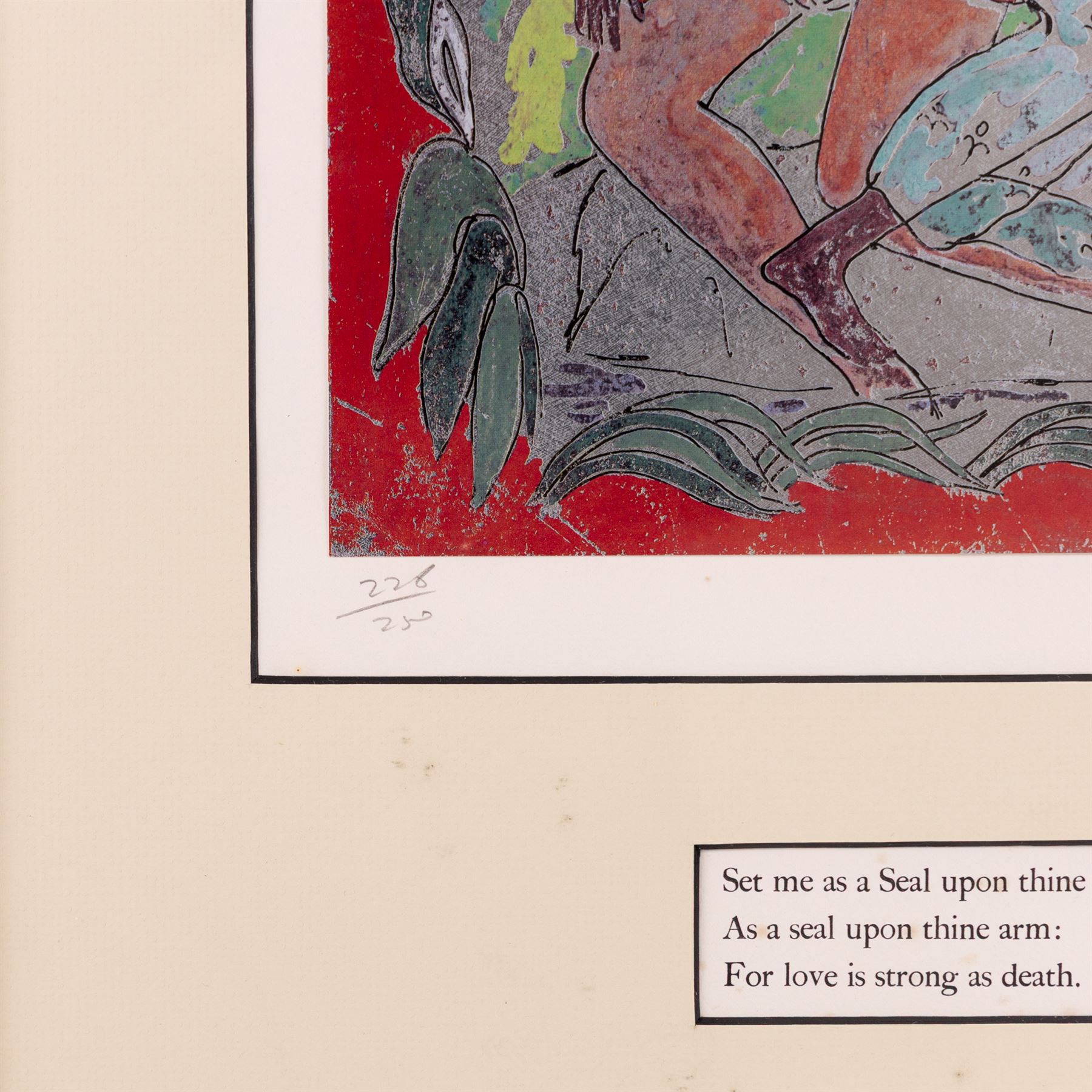 Edward Harris Wolfe (South African 1897-1982): 'Song of Songs', set of twelve limited edition lithographs on silvered paper each signed and numbered 228/250 in pencil, 36cm x 26cm, in matching frames (12)