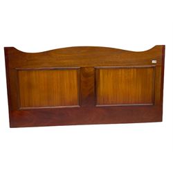 20th century mahogany and pine four poster divan bed surround, panelled headboard, turned columns