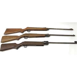 Webley Falcon .22 air rifle with break barrel action L105cm overall; Hungarian .22 air rifle with break action; and BSA .22 air rifle (3)