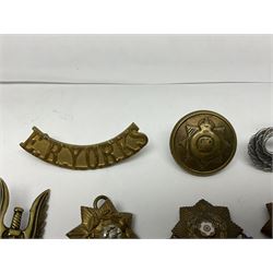 Post-WW2 sterling silver US Army Airborne Senior Paratrooper jump wings; four hallmarked silver ARP badges; and other military badges and buttons including East Yorkshire Regiment