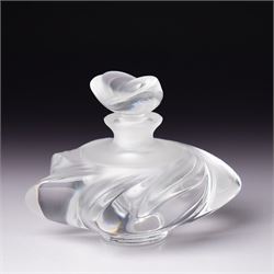 Lalique 'Samoa' glass scent bottle, designed by Marie-Claude, signed to base, H8cm 