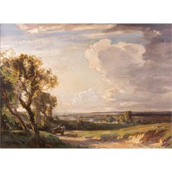Arthur A Friedenson (Staithes Group 1872-1955): 'A Dorset Valley - Late Afternoon', oil on...