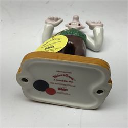 Six Coalport Characters Wallace and Gromit figures, comprising Ready for Takeoff, Woolshop Encounter, Do Something Gromit, Shaun's New Coat, More Cheese Gromit and Happy Birthday Gromit, two with original boxes 