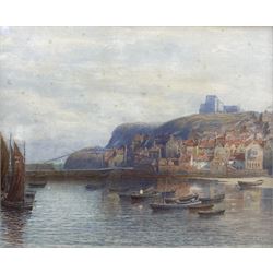John Pearson (British ?-1921): Tate Hill Pier and the Spa Ladder Whitby, watercolour signed 49cm x 60cm 
Notes: Pearson who lived at Moldgreen was a founder member and past president of the Huddersfield Art Society.