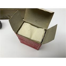 Assorted gun cleaning equipment including .303 brass oil bottle and boxed Webley Cleaning Kit etc; together with quantity of various calibre bullets for reloading 