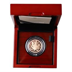 Queen Elizabeth II 2022 gold proof full sovereign coin, cased and boxed with certificate ...