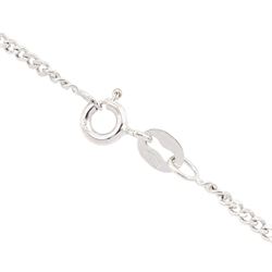 18ct white gold emerald and diamond cluster pendant necklace, single oval cut emerald of approx 4.00 carat, surrounded by fourteen round brilliant cut diamonds, hallmarked, total diamond weight approx 0.85 carat