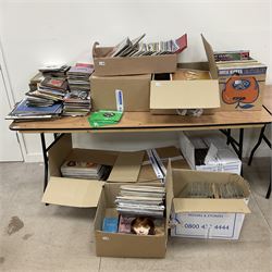 Large quantity of vinyl LPs to include Madonna, ABBA, The Carpenters etc, together with a quantity of 45rpm records, to include approx nine The Beatles The Singles Collection examples etc