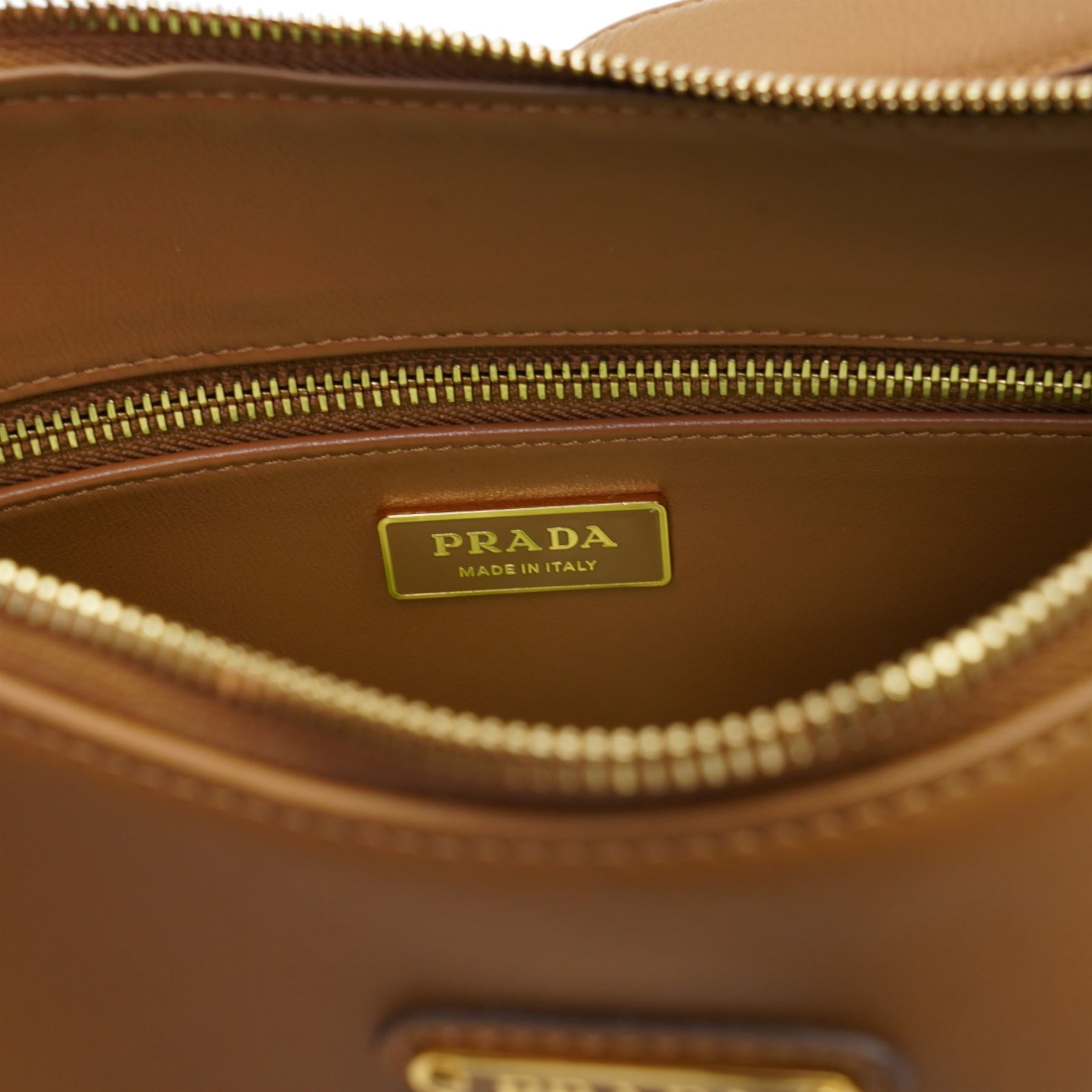 Prada Aimee shoulder bag in camel tan leather, with original dust bag and box 