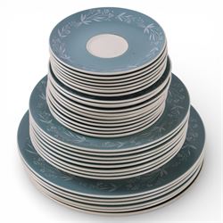 Royal Doulton Cascade pattern tea and dinner service, together with glass light fitting etc, in four boxes  