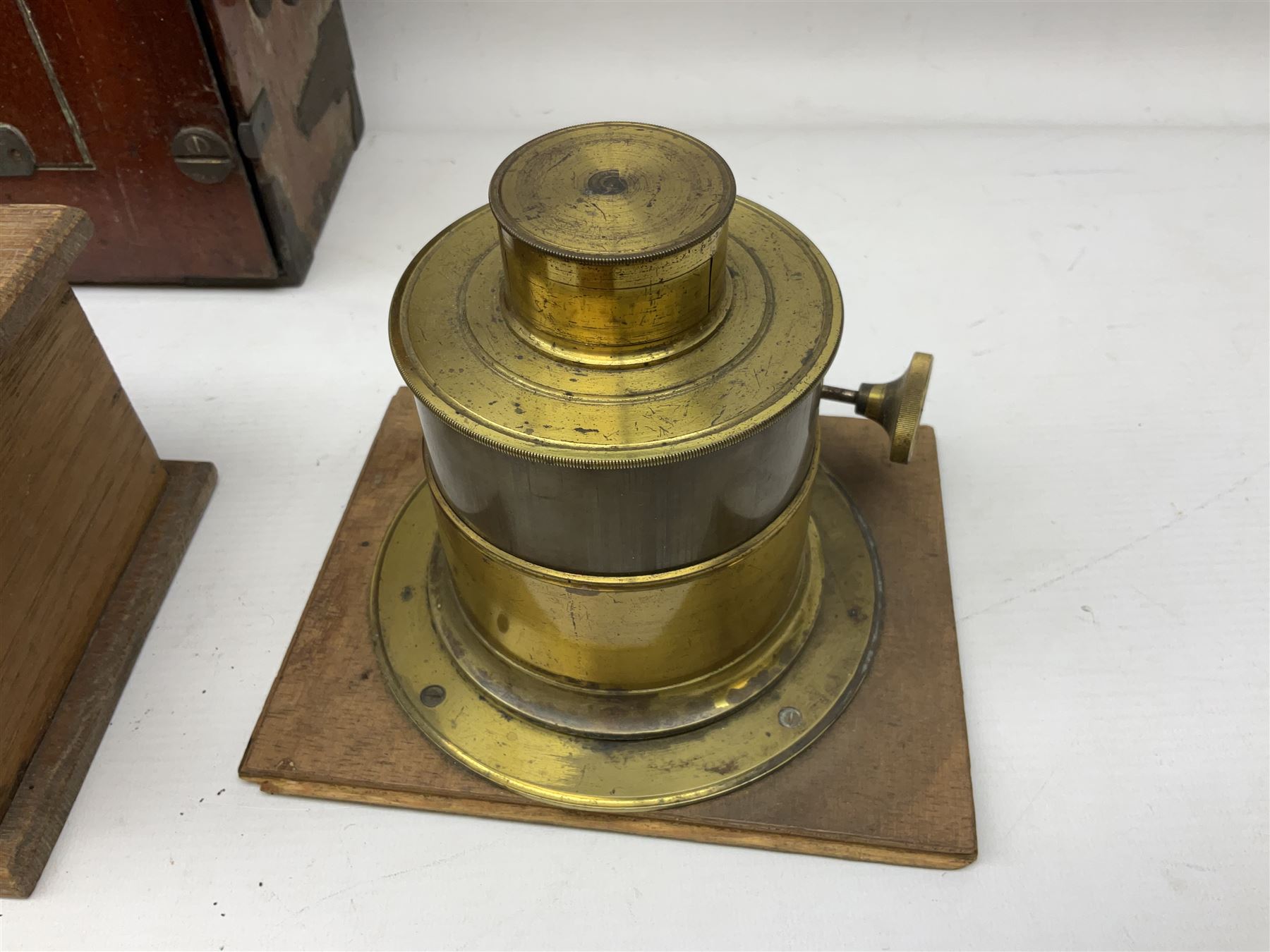 19th Century 'Empire cinematograph camera No.3, Manufactured by W.Butcher & Sons ltd'  in a wooden box with hinged handle 