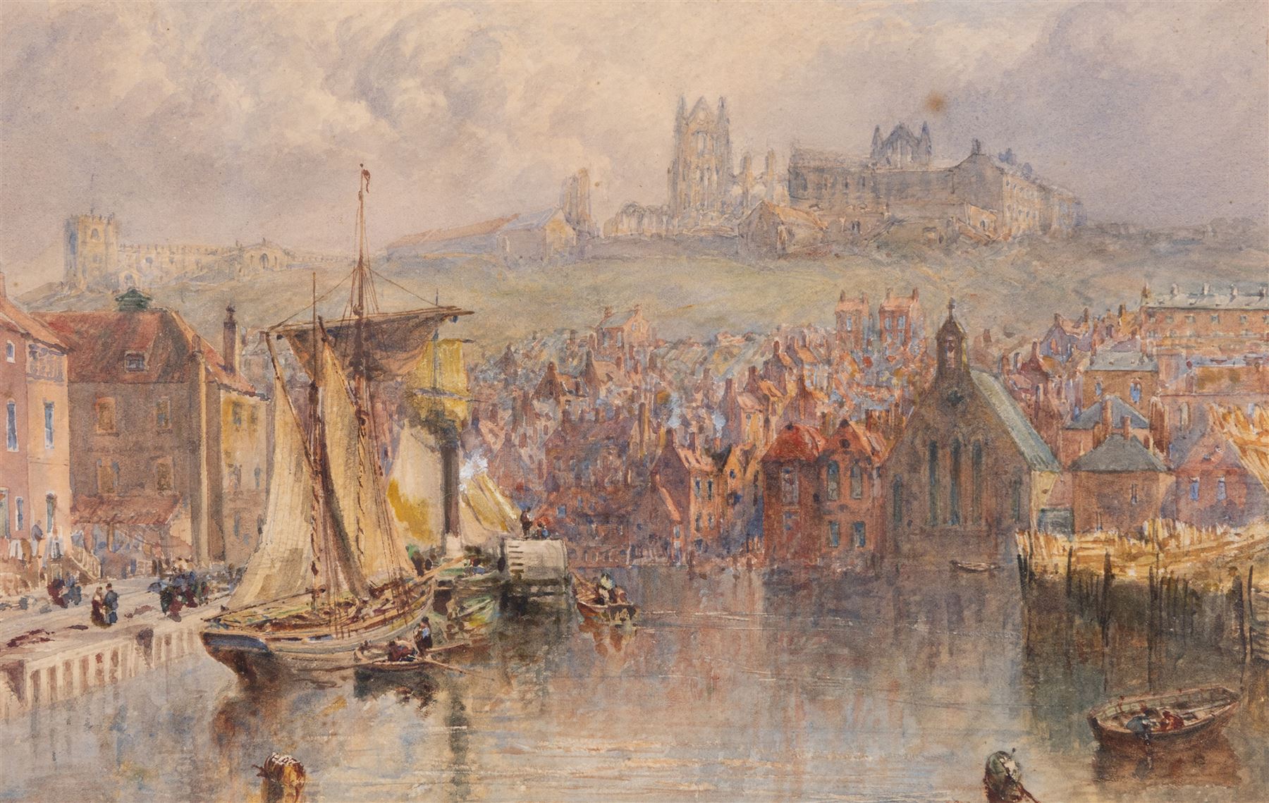 Mary Weatherill (British 1834-1913): Dock End Whitby, watercolour unsigned 20cm x 31cm