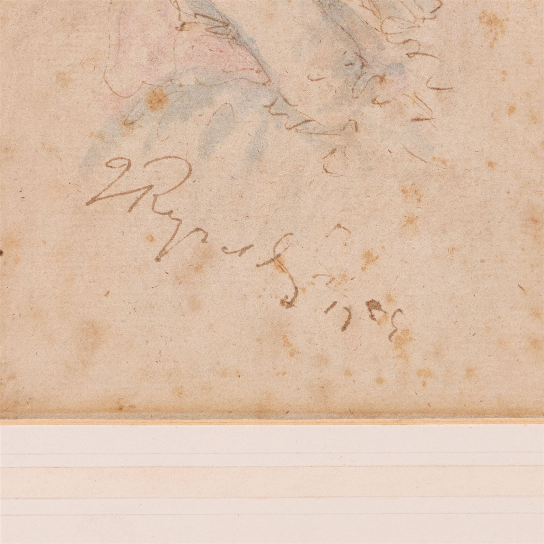 Follower of Joshua Reynolds (British 1723-1792): Studies of Young Women, set of four pen ink and colour wash drawings bearing signature and dated 1759, 20cm x 13cm - 15cm x 9cm (4)
