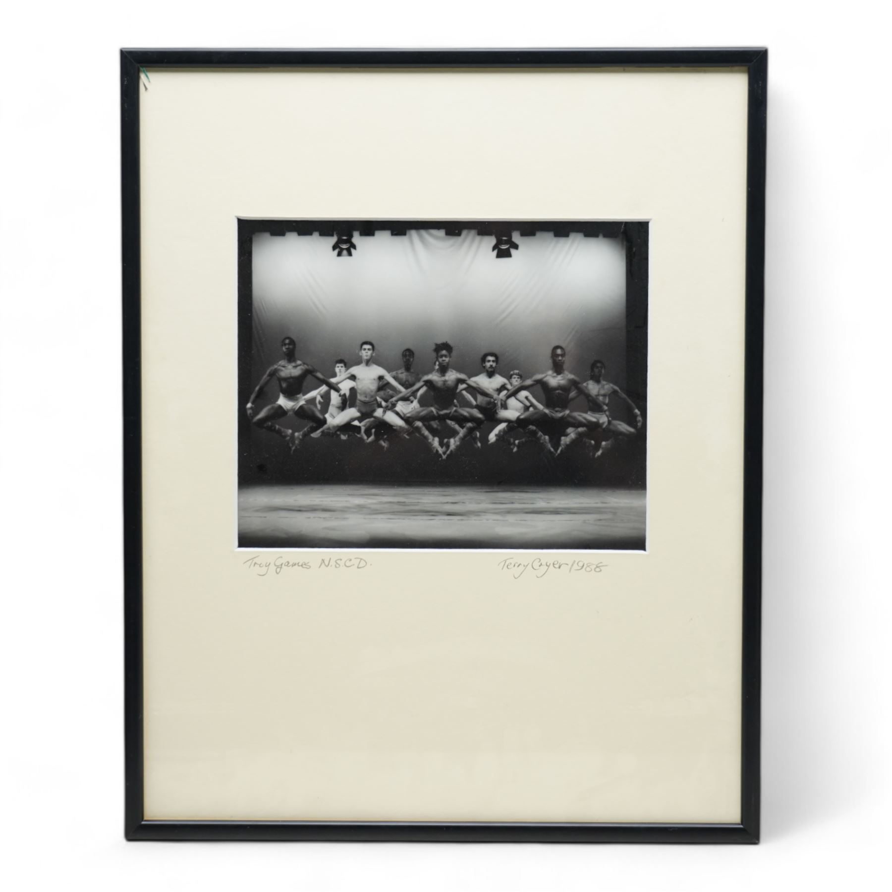 Terry Cryer (British 1934-2017) 'Troy Game NSCD (Northern School of Contemporary Dance)', gelatin silver print, signed titled and dated 1988 in pencil 22cm x 27cm