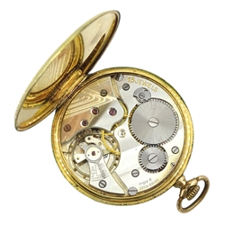 Swiss gold-plated pocket watch, top wind by Sackville
