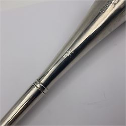 Victorian silver novelty table lighter, modelled in the form of a horn, hallmarked Joseph Braham, London 1887, L19cm