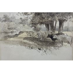 Percy Robertson (British 1868-1934): 'Thames Near Oxford', watercolour unsigned, labelled verso 13cm x 19cm 