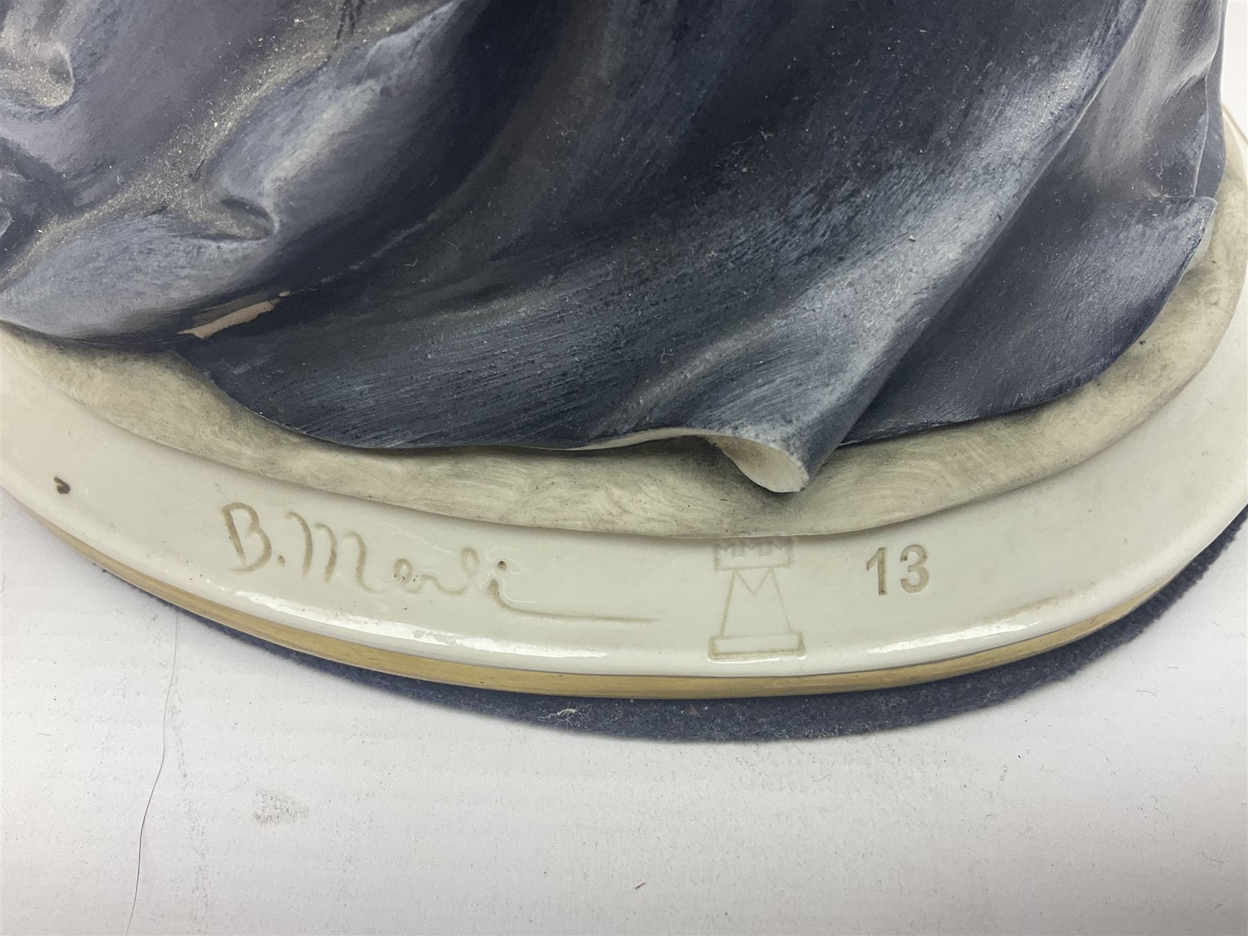 Capodimonte figure, modelled as HRH Queen Elizabeth II, with impressed mark to base, H38cm