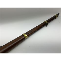 French Model 1866 Chassepot 11mm bolt-action needle fire rifle, the 70.5cm barrel stamped with various proof marks, the action inscribed 'Manufacture D'Armes St. Etienne Mle 1866-74', walnut full stock with brass mounts, stock stamped 8798, under barrel ramrod and two sling swivels L117cm