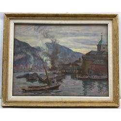 William Samuel Horton (American 1865-1936): Mountain Harbour, pastel unsigned 47cm x 60cm 
Provenance: private collection, purchased Chiswick Auctions 29th June 2022 Lot 54; from the estate of the artist.